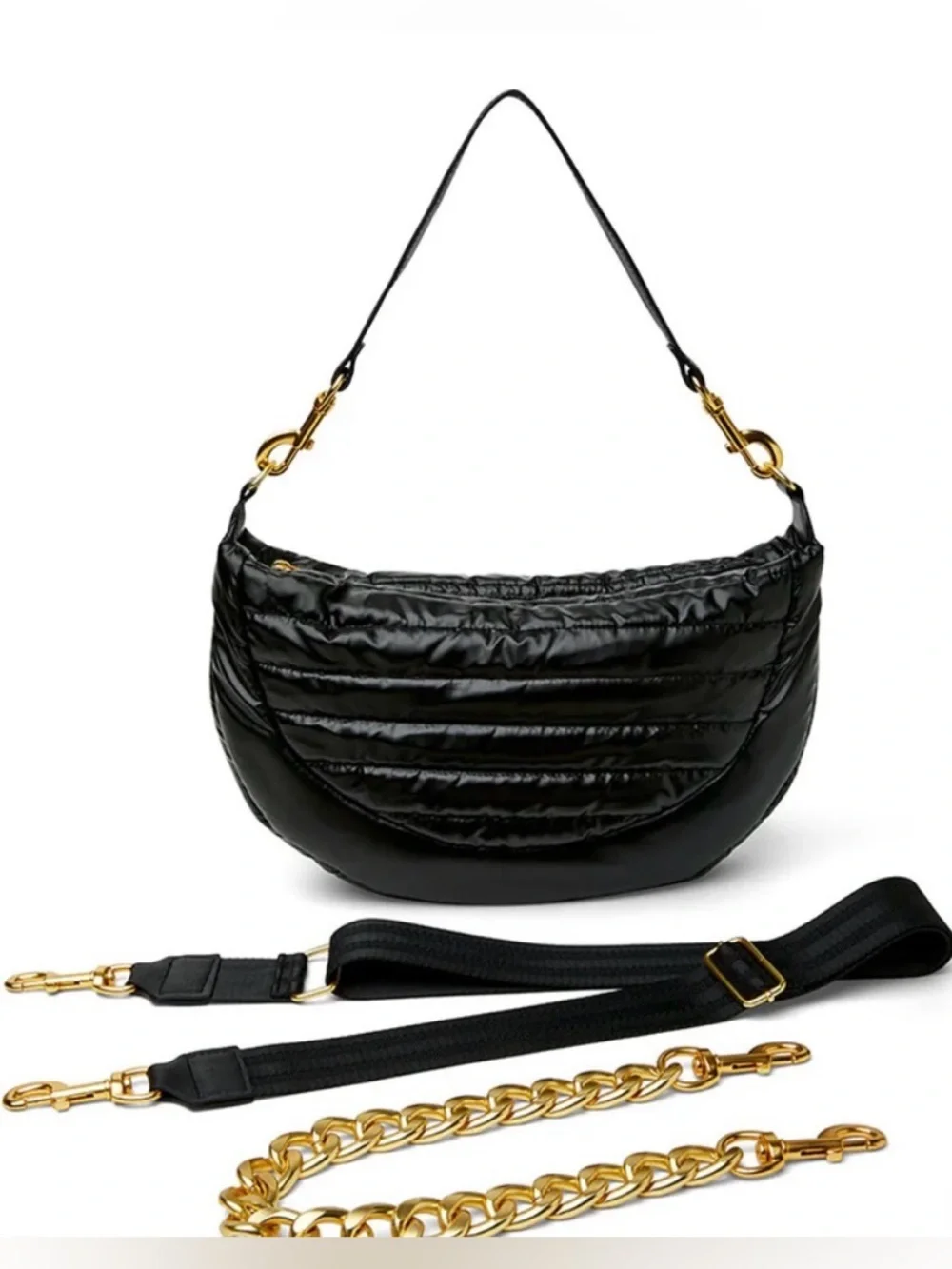 THINK ROYLN Elton Bag in Pearl Black‎ with Gold NIB